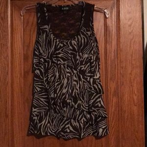 Lace and zebra pattern tank